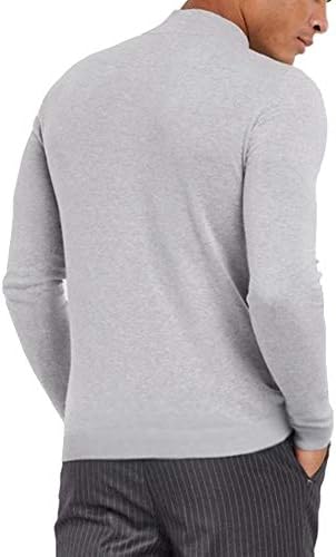 KINGBEGA Мъжки Основен Лек Пуловер с дълъг Ръкав Regular Fit Топ с Имитация на Turtlenecks Тениска