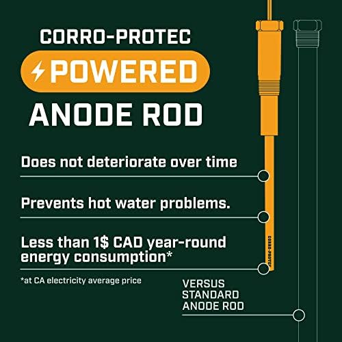 Anode пръчка с захранван от Corro-Protec™ за бойлери, гаранция 20 години, Елиминира миризма на развалени яйца /