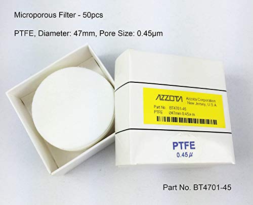 Микропористый филтър Azzota - PTFE (политетрафторэтилен), Диаметър: 47 mm, 0,45 μm, 100/pk