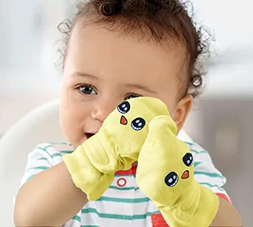 Детски ръкавици без пръсти LuxurYou, без драскотини, 0-3 м, 2 опаковки от Органичен Памук, Непромокаеми Ръкавици