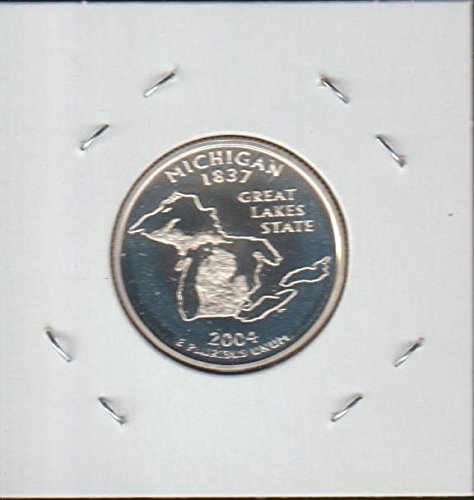 Тримесечие на щата Вашингтон 2004 година, Тримесечие, Мичиган, Превъзходно доказателство скъпоценни камъни DCAM Монетен двор
