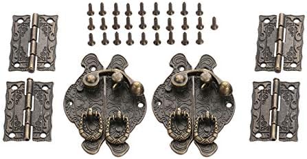 Декоративна Ключалката за Заключване 2 елемента Античен Бронз Окачени Заключване Бижута Дървена Ковчег Барабанен Болт