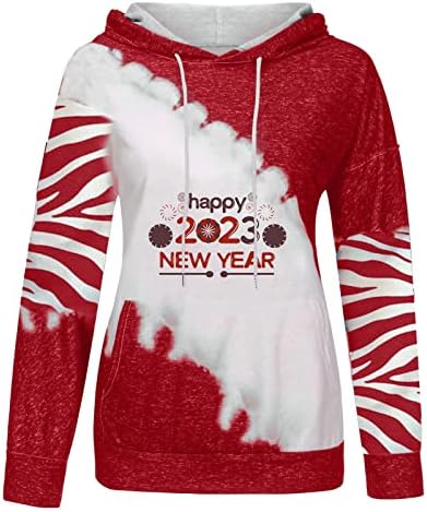Честита Нова Година 2023, Дамски Блузи, Дамски Блузи с Хубав Принтом Крави, Тениски с Дълъг Ръкав, Hoody, Пуловер, Отгоре