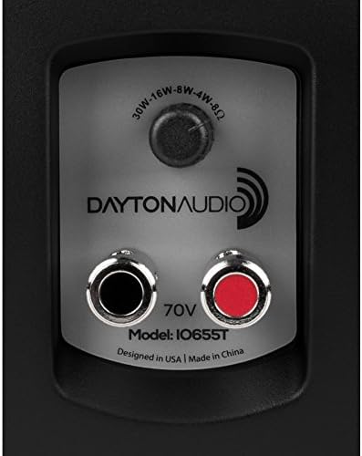 Dayton Audio IO655BT 6-1/2 2-Лентов Чифт високоговорители 70 за вътрешно / външно употреба, Черен