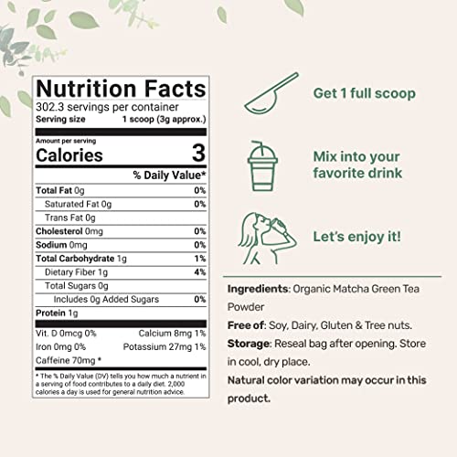 Органичен зелен чай на прах Мача, 2 паунда (32 унции), Кулинарно разнообразие - Без мирис - Автентичен японски произход първата