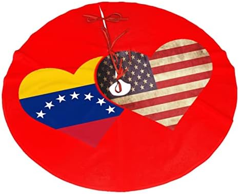 Пола за Коледната Елха, 30-48-Инчов Знаме на Венецуела и Подложка за коледни Елхи с Флага на сащ за Коледна Украса,