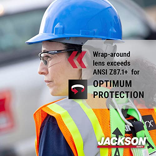 Jackson Safety 50001 Леки, тежкотоварни защитни очила SG с меки на допир дужками и гъвкав улей, Противотуманным
