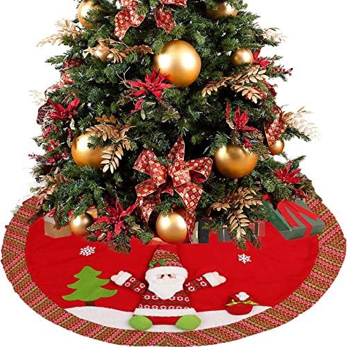 XIOS Коледна украса 2022 Коледно Дърво, Подпори С Принтом, Пола полиестер, Декорации за Дома, венец за торти (Червен,