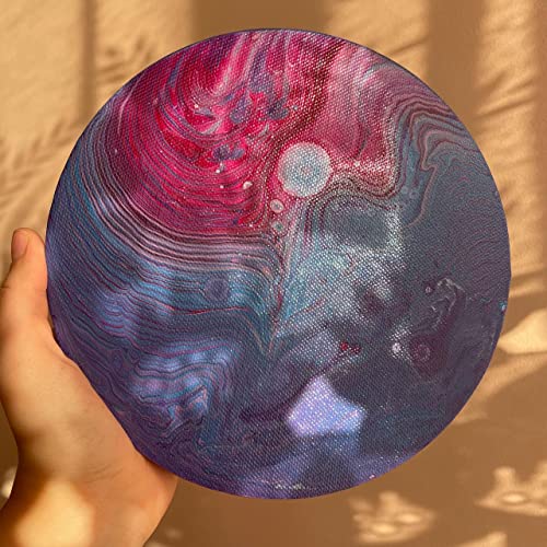Лилаво спътник | Оригинална снимка на кръгла заливане на платно | Монтиране на изкуството | Абстрактно акрилни произведение