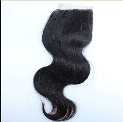 DaJun Hair Свободната Част 8 Избелени Възли Дантела Предната Закопчалка 4 4Монголски Девствени Човешки Косата Обемна Вълна