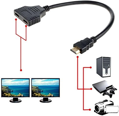 HOTSO 1080P HDMI Порт Мъжки с 2 Женски 1 В Сплитер 2 Изхода Адаптер Преобразувател