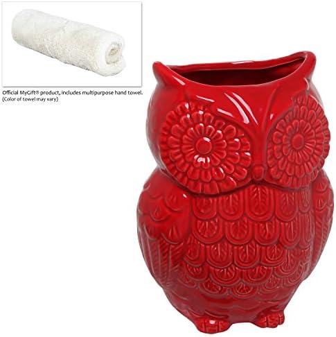 Керамични Държач За чинии MyGift® Red Owl Design, Кана За Съхранение на Кухненските Прибори На Кухненски Багажник