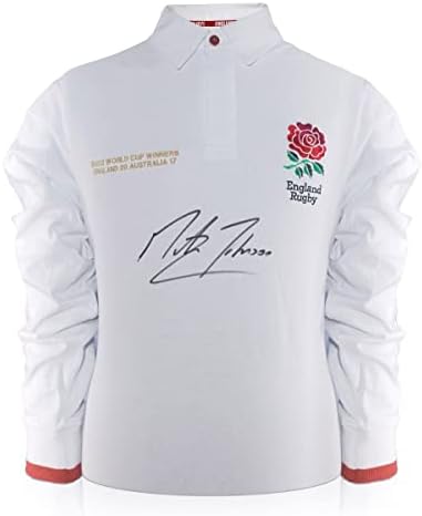 Изключително сувенири: фланелка за ръгби отбор на Англия с автограф на Мартин Джонсън (Червен)