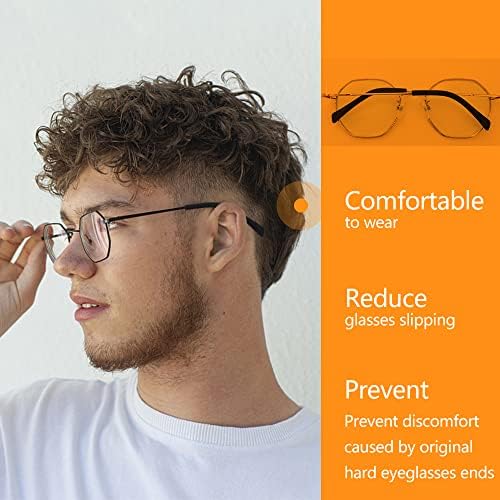 HENGKE 6 Чифта Накрайници за очила Меки Силиконови Ушни Носочки Ръкав-Тръба Гъвкав лък тел за Очила Сменяеми