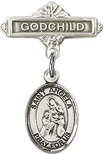 Детски икона Jewels Мания за амулет Свети Анджела Меричи и игла за Кръщелница | Детски иконата е от Сребро с амулет