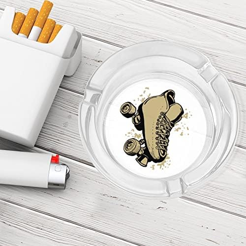 Ролери Стъклена За Пушачи Пепелник Цигари, А Пура Е Кръгла Пепелник Притежателя Калъф За Вътрешно Външно