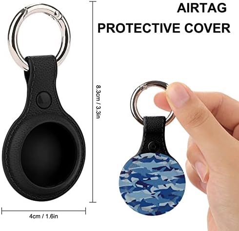 Сини Акули Камуфлаж Apple Air Tag Tracker Калъф за Носене за Притежателя на AirTag Протектор Чанта За Съхранение