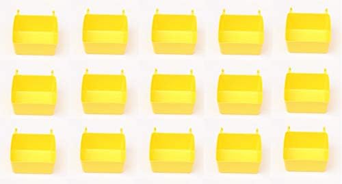 Малки пластмасови кутии за съхранение / на части - Мультиупаковка - Червено, Жълто или черно (15 броя, Жълт)