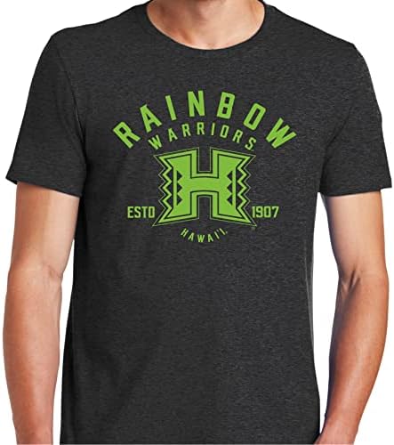 Тениска Премиум-клас Throwbackmax University of Hawaii Rainbow Warriors 'Manoa Modern' от три смеси - Black Хедър