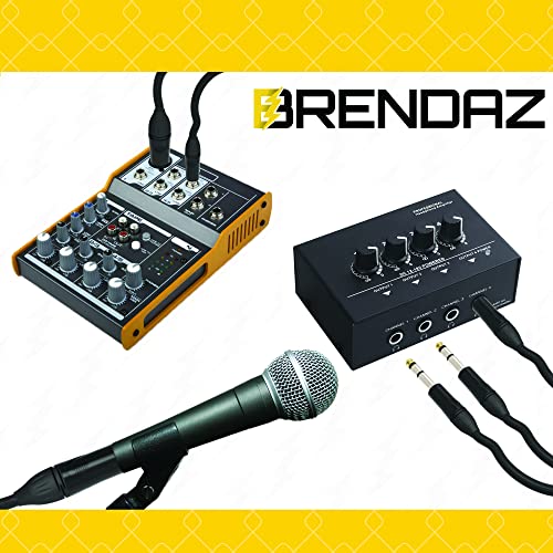 Балансирано аудио кабел BRENDAZ 1/4 (6,35 мм) TRS Male-XLR Male, Съвместим с 6,5-инчов двустранно високоговорител студиен