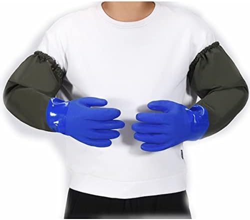 Дълги Непромокаеми Гумени Ръкавици 27,5, Химически Устойчиви Ръкавици PVC Многократна употреба Тежки Непромокаеми