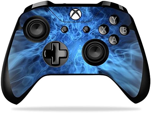 Кожата MightySkins, съвместим с контролера на Microsoft Xbox One X - Blue Mystic Flames | Защитен, здрав и уникален