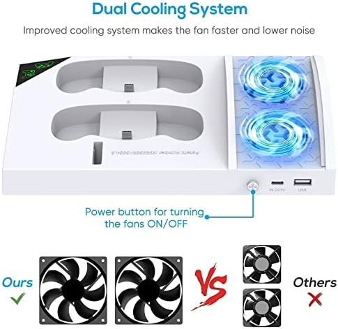Охлаждащ вентилатор със стойка за зареждане за Xbox серия S и клипсой за X-Series S