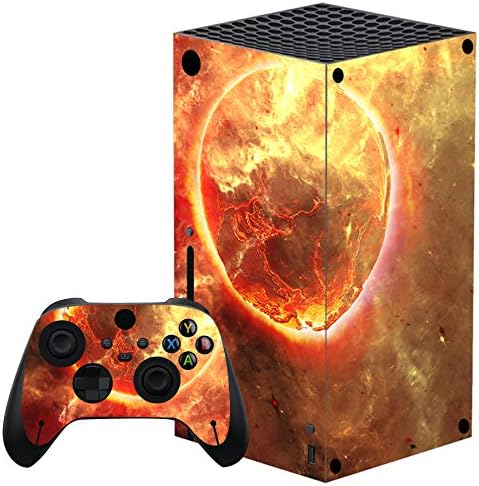 PlayVital Flaming Sun Потребителски Винил Скинове за Xbox Series X, Амбалажна Стикер, Стикер за конзола контролер Xbox