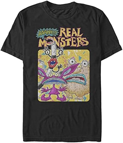 Мъжки t-shirt Nickelodeon Big & Tall Real Monsters Crew с надпис Big & Tall Real Monsters Crew