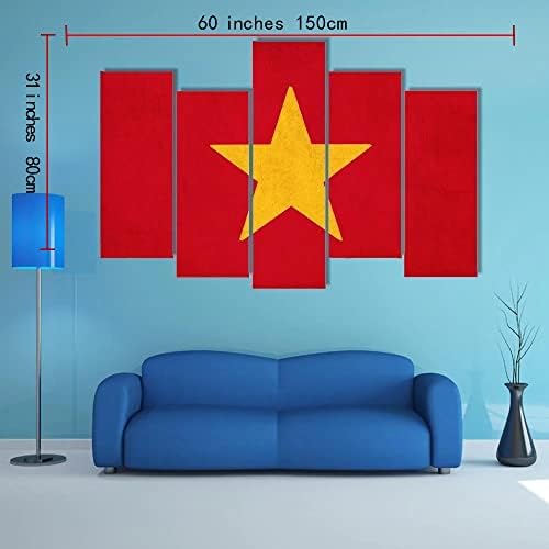 ERGO PLUS Стенно изкуство с Флага на Виетнам Страхотна Растянутая картина, Готова да бъде обесен за дома - Идеално за стените на галерията в Хола