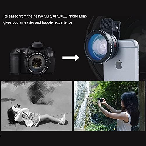 YCFBH 2 в 1 Обектива на Камерата 0.45 x Супер Широкоъгълен и 12.5 X Макро Комплект Лещи за Мобилни Телефони за Смартфони