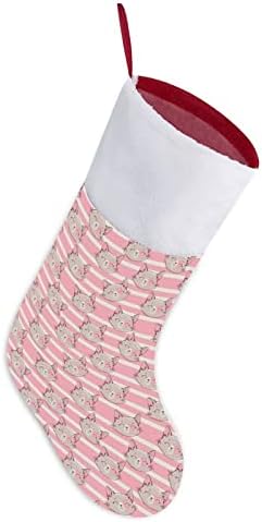 Смешни Розови Котки Персонализирани Коледни Чорапи Домашна Коледна Елха Висящи Украса За Камината