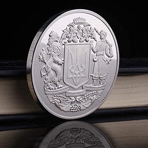 Възпоменателна Монета с Националното Знаме на Украйна Михаил Архангел Айде Емблемата на Монета Чуждестранна Култура Копие Сребърна