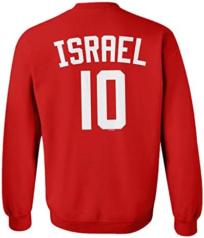 Израелската Футболна Фланелка - Hoody Унисекс с яка-Часова Israel National Soccer
