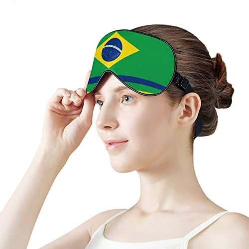 Маска за Очи с Принтом на Бразилския Флаг, Светозащитная Маска За Сън с Регулируема Каишка за Пътуване, Замяна