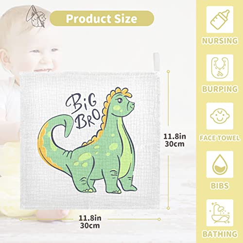 Детски Гъба, Памучни Муслиновые Гъба с Динозавром Big Bro, Мека Бебешка Кърпа за Лице за Новородено, Бебешки