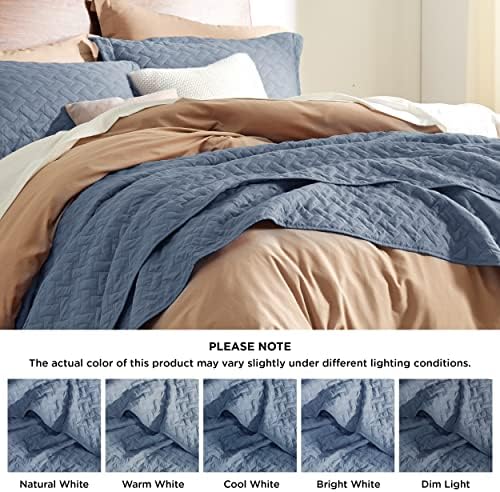 Комплект одеяла Bedsure King Size - Леко лятно одеало (King-Size с минерально-сини завивки за легла King Size - Покривки