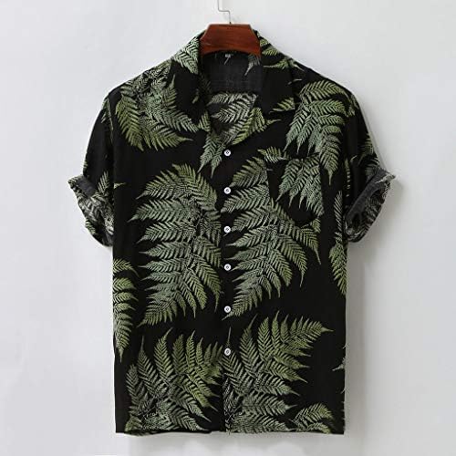 Мъжки Ежедневни Хавайска Риза Летни Тропически Плаж Риза За Боулинг С Къс Ръкав Ретро Плажна Риза с Копчета