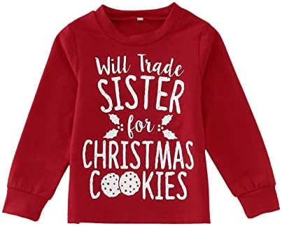 Коледен Пуловер с Дълги ръкави и Писмото Принтом За Малки Момчета и Момичета, Детски Hoody, Върхове, Бейзболна