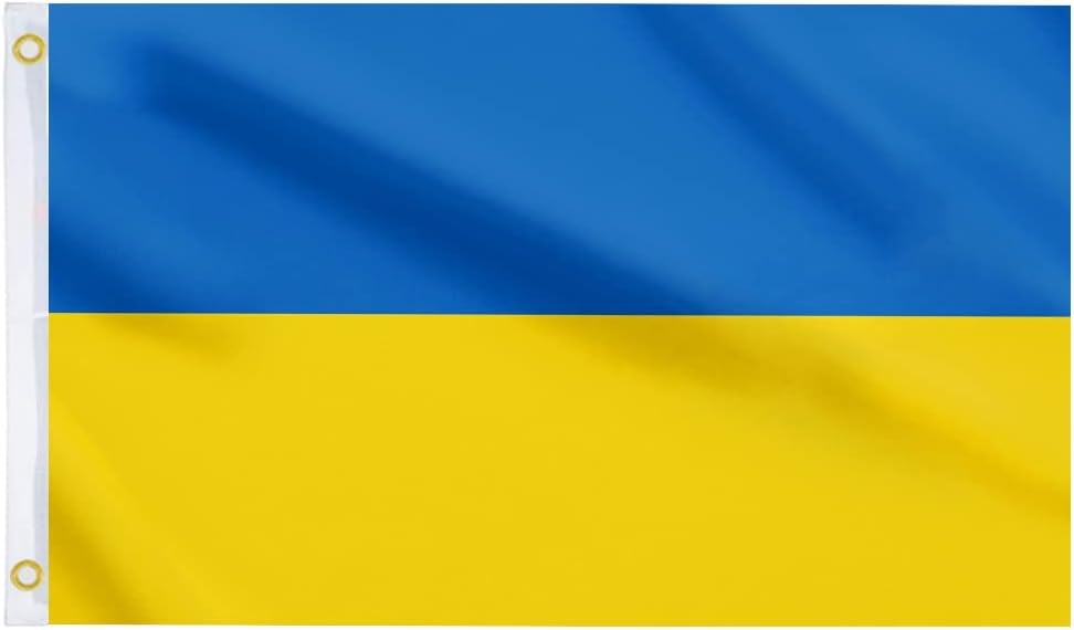 Знаме на Украйна размер 3X5 Фута с Медни Втулками, Украински Национални Знамена за помещения и Банери на Открито