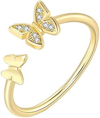 Реколта пръстени за жени, уважаеми минималистичное пръстен с дизайн на пеперуди, изящни бижута за подаръци за жени