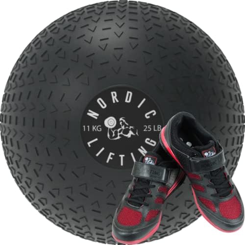 Nordic Lifting Шлем Ball 25 килограма в комплект с Обувки Venja Размер 9 - Черно и Червено