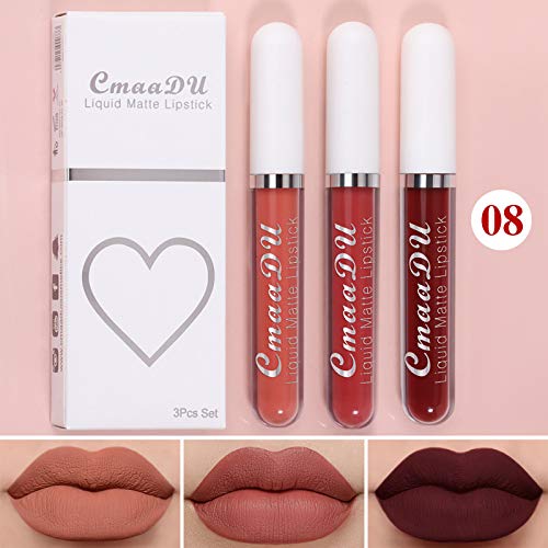Набор от блесков за устни Lookatool box lipstick lip 18, 3 цвята, устойчиви на блясък за устни, 7,5 мл, прозрачен