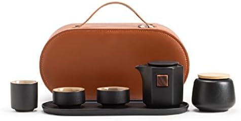 XWOZYDR Пътен Чай Пълен комплект, Едно гърне, три чаши, Керамика с чайным тава, Висококачествен Подарък Преносим комплект, Чай (Цвят: A, размер: както е показано)