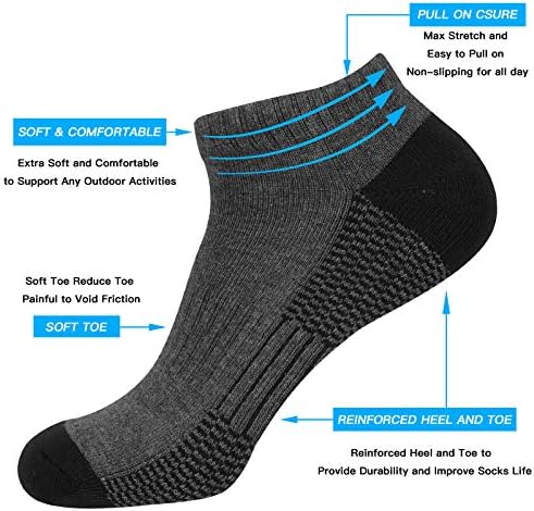 COOVAN 10 X Мъжки Чорапи с ниско деколте в Глезена, Спортни, Ежедневни Чорапи на подушечках