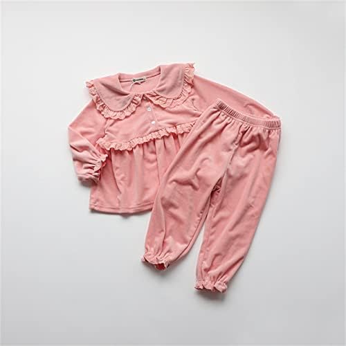 Подарък за новородени Момичета, Зимни Дантелени Обикновена памучни панталони с дълги ръкави, Дрехи за сън, Комплект