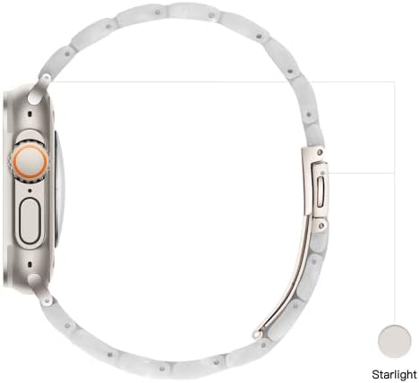 LS Каишка за Apple Watch-каишка iWatch от смола, съвместим с Apple Watch Ultra 49 мм Starlight Series 8 Series