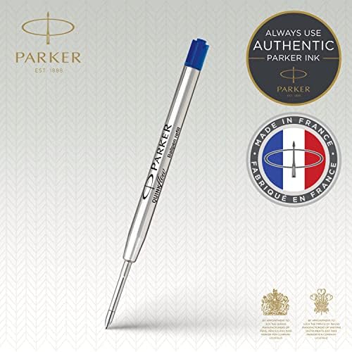 Химикалка химикалка PARKER QUINKflow за зареждане на мастилото, широк на върха, синя