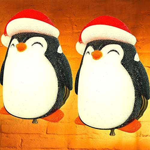 Коледна Светлинна Делото за Верандата, Празнична Светлинна Капак за Пингвини, Коледни Светещи Капачки за Външна Украса за Верандата Фенери за Верандата, Гаражни С?