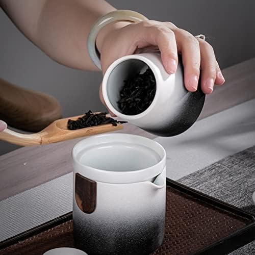 WIONC Китайски Чай Комплект за пътуване Кунг-фу, Керамични Преносим Чайник, Порцелан Чай Gaiwan, Чаши за Чайна